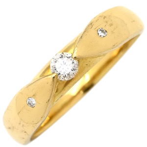 リング 指輪 ダイヤリング K18YG ゴールド 3P 3石  中古