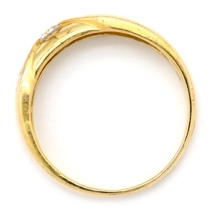 リング 指輪 ダイヤリング K18YG ゴールド 3P 3石  中古