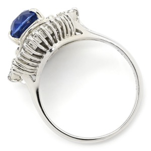 リング 指輪 ブルーサファイア ダイヤリング Pt900 ブルー ロイヤルブルー 青 中古