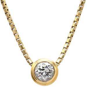 ネックレス ダイヤペンダント K18YG ゴールド 750 18K 1P 1粒  中古