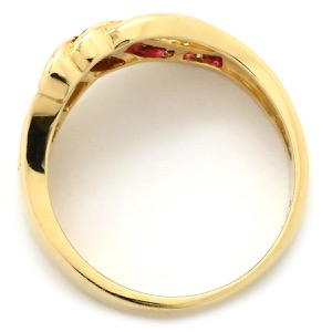 リング 指輪 ルビー ダイヤ リング K18YG ゴールド Au750 18K 18金 レッド 赤  中古