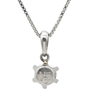 ネックレス Pt900 シルバー Pt900×Pt850 コンビ 1P 1粒 ダイヤ プラチナム ペンダント   中古