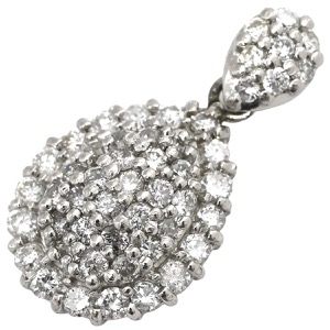 ペンダントトップ ペンダントトップ ダイヤ Pt850 シルバー ネックレストップ Pt850 パヴェダイヤ  中古