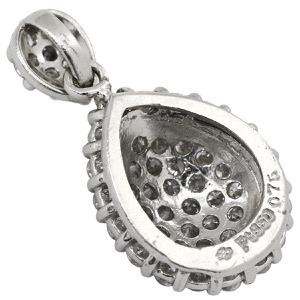 ペンダントトップ ペンダントトップ ダイヤ Pt850 シルバー ネックレストップ Pt850 パヴェダイヤ  中古