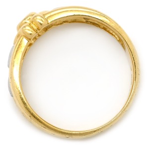 リング 指輪 ダイヤ コンビリング K18YG ゴールド 1P 1粒ダイヤ   中古