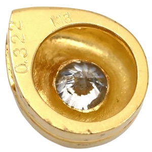 ペンダントトップ K18YG ゴールド ペンダントヘッド Au750 18K 18金 1P 1石 1粒 ダイヤ 雫型 しずく 涙型 ティアドロップ  中古