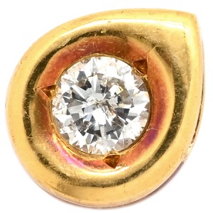 ペンダントトップ K18YG ゴールド ペンダントヘッド Au750 18K 18金 1P 1石 1粒 ダイヤ 雫型 しずく 涙型 ティアドロップ  中古