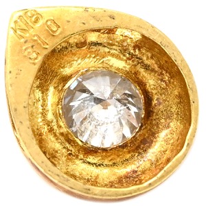 ペンダントトップ K18YG ゴールド ペンダントヘッド Au750 18K 18金 1P 1石 1粒 ダイヤ 雫型 しずく 涙型 ティアドロップ  中古