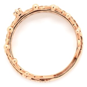 リング 指輪 ダイヤリング K10PG ゴールド 1P 1粒 王冠 PG ゴールド  中古