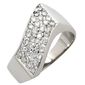 リング 指輪 ダイヤリング  Pt900 シルバー パヴェ  中古