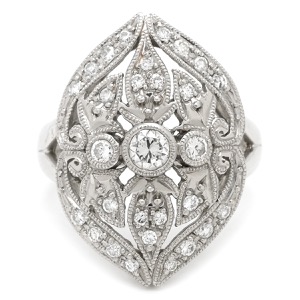 リング 指輪 ダイヤ リング Pt900 シルバー デザインリング  中古