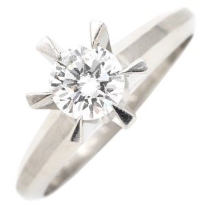 リング 指輪 ダイヤ 立爪リング Pt900 シルバー 1石 1粒  中古