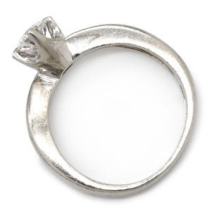 リング 指輪 ダイヤ 立爪リング Pt850 シルバー 1石 1粒  中古