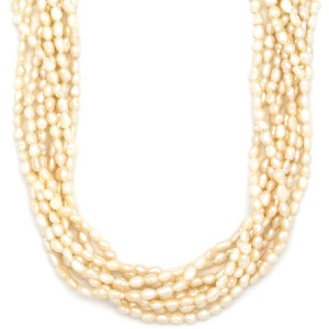 ネックレス 淡水パール 8連 シルバー ホワイト 白  中古