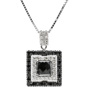 ネックレス ダイヤペンダント K18WG シルバー 750 18K   中古