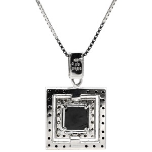 ネックレス ダイヤペンダント K18WG シルバー 750 18K   中古