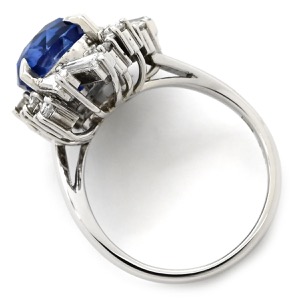 リング 指輪 ブルーサファイア ダイヤリング Pt ブルー ロイヤルブルー 青 中古