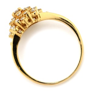 リング 指輪 ダイヤリング K18YG ゴールド フラワーモチーフ  中古