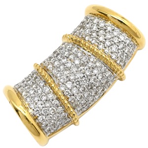 ペンダントトップ K18YG ゴールド ネックレストップ Au750 18K 18金 パヴェダイヤ  中古