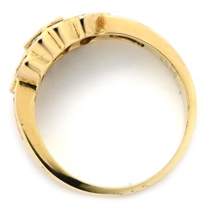 リング 指輪 ブルーサファイア ダイヤ K18YG ゴールド Au750 18K 18金 ダイヤ ジュエリー ブルー  中古