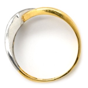 リング 指輪 ダイヤ コンビリング K18YG ゴールド 1P 1粒ダイヤ   中古