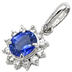 ペンダントトップ Pt900 シルバー プラチナム ペンダントヘッド ダイヤ サファイア  中古