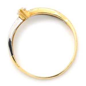 リング 指輪 ダイヤ コンビリング K18YG ゴールド 1P 1粒ダイヤ   中古