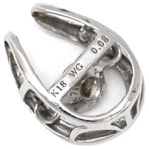ペンダントトップ ダイヤ ペンダントトップ K18WG シルバー 1P 1粒 ペンダントヘッド 18K 18金 750  中古