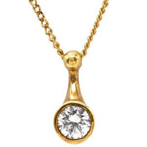 ネックレス ダイヤペンダント K18YG ゴールド 750 18K 1P 1粒  中古