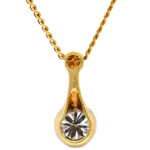 ネックレス ダイヤペンダント K18YG ゴールド 750 18K 1P 1粒  中古