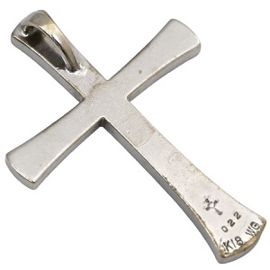 ペンダントトップ クロス ダイヤ K18WG シルバー 十字架 ネックレストップ K18 WG ホワイトゴールド  中古