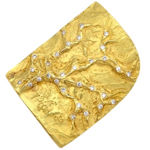 ブローチ K18 ダイヤ K18YG ゴールド ペンダントトップ  中古