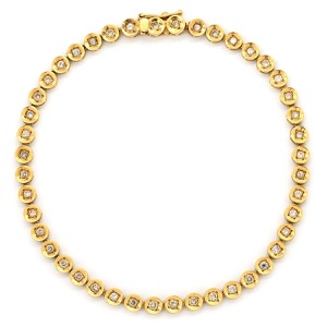 ブレスレット テニスブレスレット K18YG ゴールド ダイヤブレス  中古