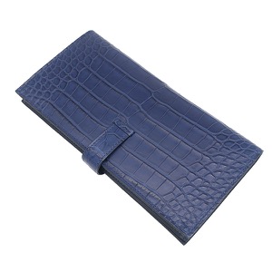 エルメス 長財布 ベアンスフレ アリゲーターマット ブルー未使用 青 クロコ 二つ折り財布  中古