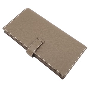 エルメス 長財布 ベアンスフレ ヴォーエプソン グレー未使用 グレージュ 二つ折り財布  中古