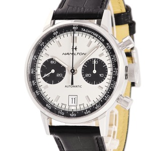 ハミルトン イントラマティック オートクロノグラフ H384160 OH済 デイト タキメーター アイボリー 自動巻き