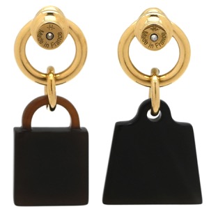 エルメス ピアス アミュレット フュージョン マロキニエ バッファローホーン マルチカラー 赤 ピンク オレンジ 中古