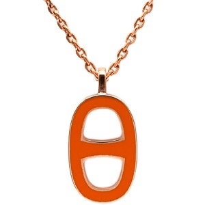 エルメス ネックレス イリアード ネックレス GP オレンジ シェーヌダンクル  中古