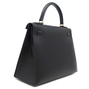 エルメス 2WAYバッグ ケリー28 外縫い アルデンヌ ブラック 黒 ショルダー   中古