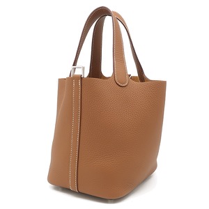 エルメス ハンドバッグ ピコタンロック PM トリヨンクレマンス ブラウン 茶  中古