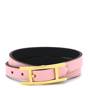 エルメス ブレスレット ピーアピ ドゥブルトゥール ヴォースイフト ピンク T2 アピ バックル  中古