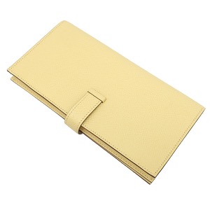 エルメス 長財布 ベアンスフレ ヴォーエプソン イエロー 黄色 二つ折り財布  中古