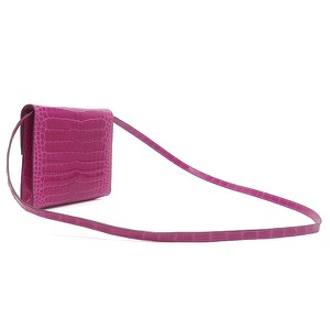 エルメス ショルダーバッグ クリック16 アリゲーター ピンク クロコ  中古