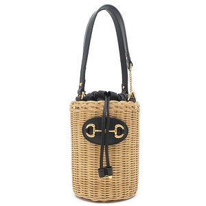 グッチ ハンドバッグ ホースビット 1955 バケットバッグ レザー ベージュ カゴバッグ  649852 中古