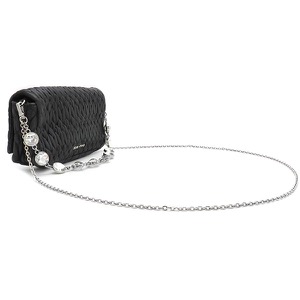 ミュウミュウ 2WAYバッグ マテラッセ クリスタル バッグ レザー ブラック 黒 チェーンストラップ ショルダー  中古