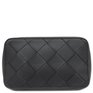 ボッテガヴェネタ ポーチ マキシ イントレチャート レザー ブラック 黒 セカンドバッグ トラベルポーチ 中古