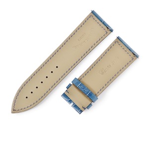 フランクミュラー 腕時計パーツ 純正 ロングアイランド(1200/1150/1100)用 クロコ クロコダイル グレー 未使用 シャイニー 艶 24mm ブルーグレー バネ棒付き 中古