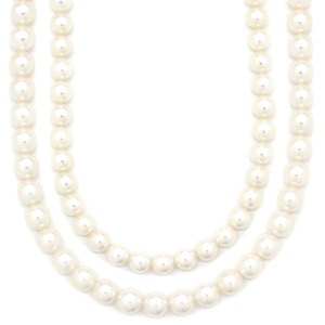 ネックレス パール2連ネックレス K14WG ホワイト アコヤパール ホワイト 真珠 中古