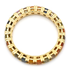 リング 指輪 マルチカラーサファイア リング K18YG ゴールド Au750 18K 18金  中古