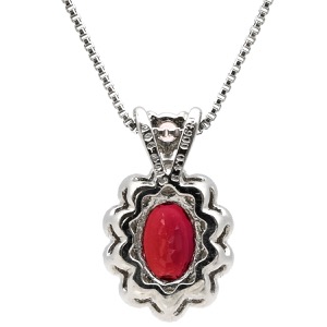 ネックレス ルビー ダイヤペンダント Pt900 シルバー 赤 中古